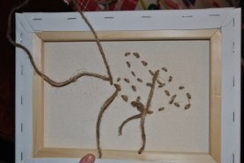 Jute Embroidered Love Canvas